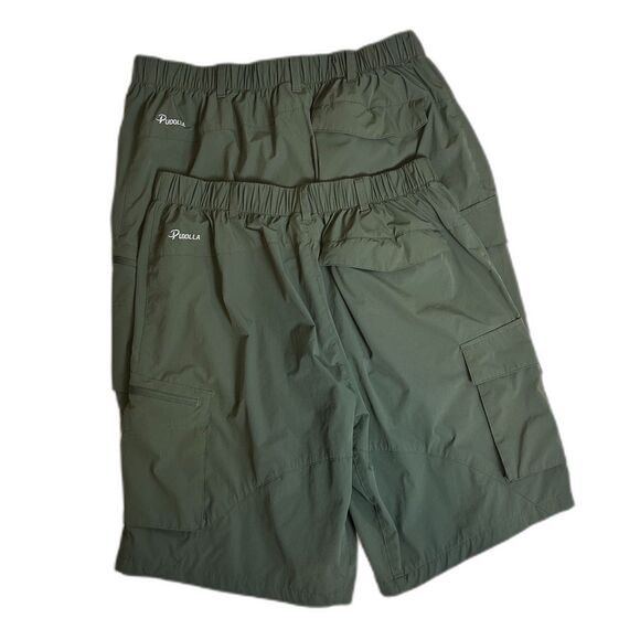 Men’s Outdoor Cargo Hiking Shorts Bundle 2 Green Nylon Spandex Pockets Size L - Picture 4 of 15